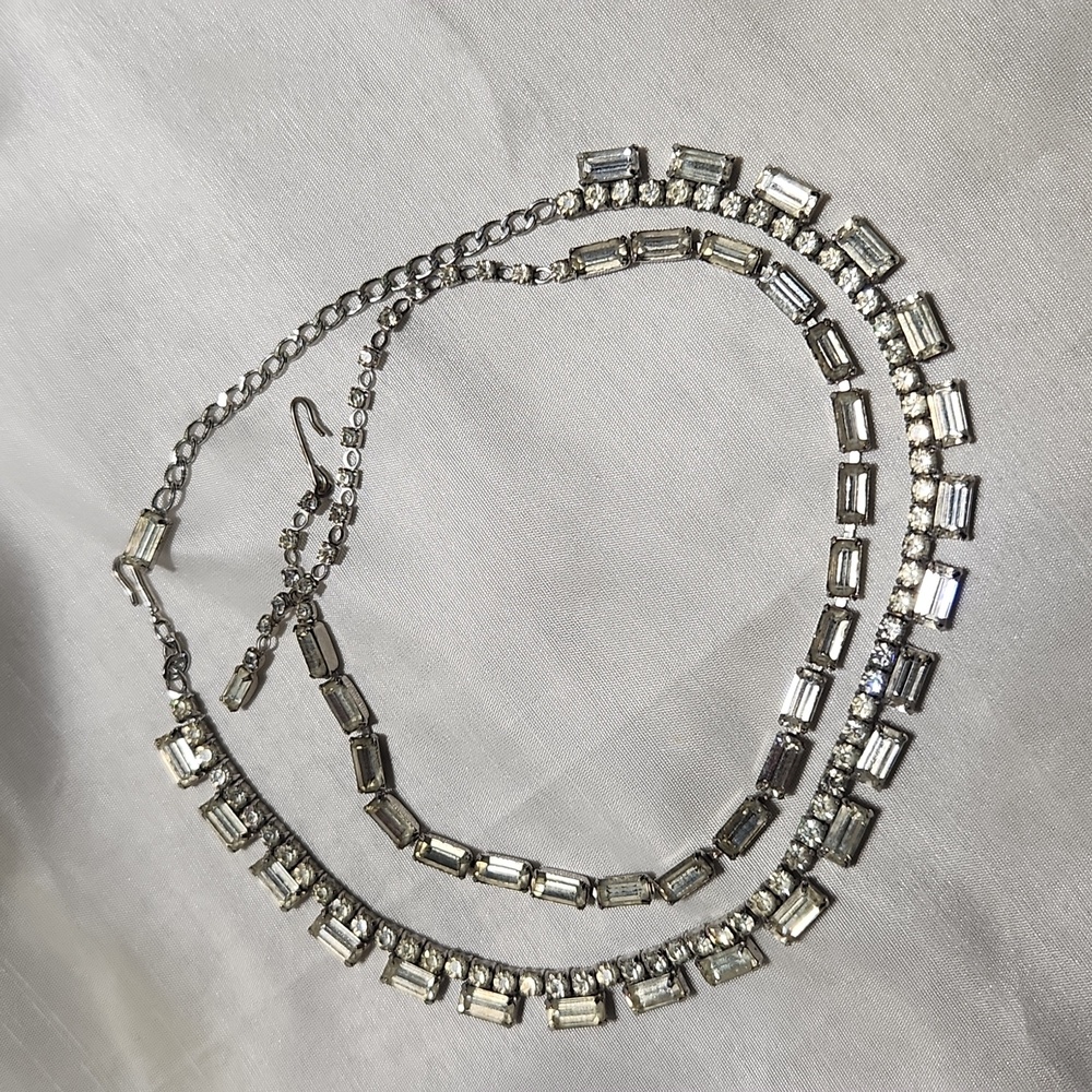 Vintage rhinestone double chokers